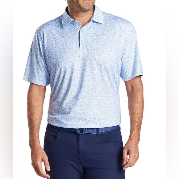 Peter Millar Short‎ Sleeve Dazed and Transfused Print Polo Knit Shirt XL nwt